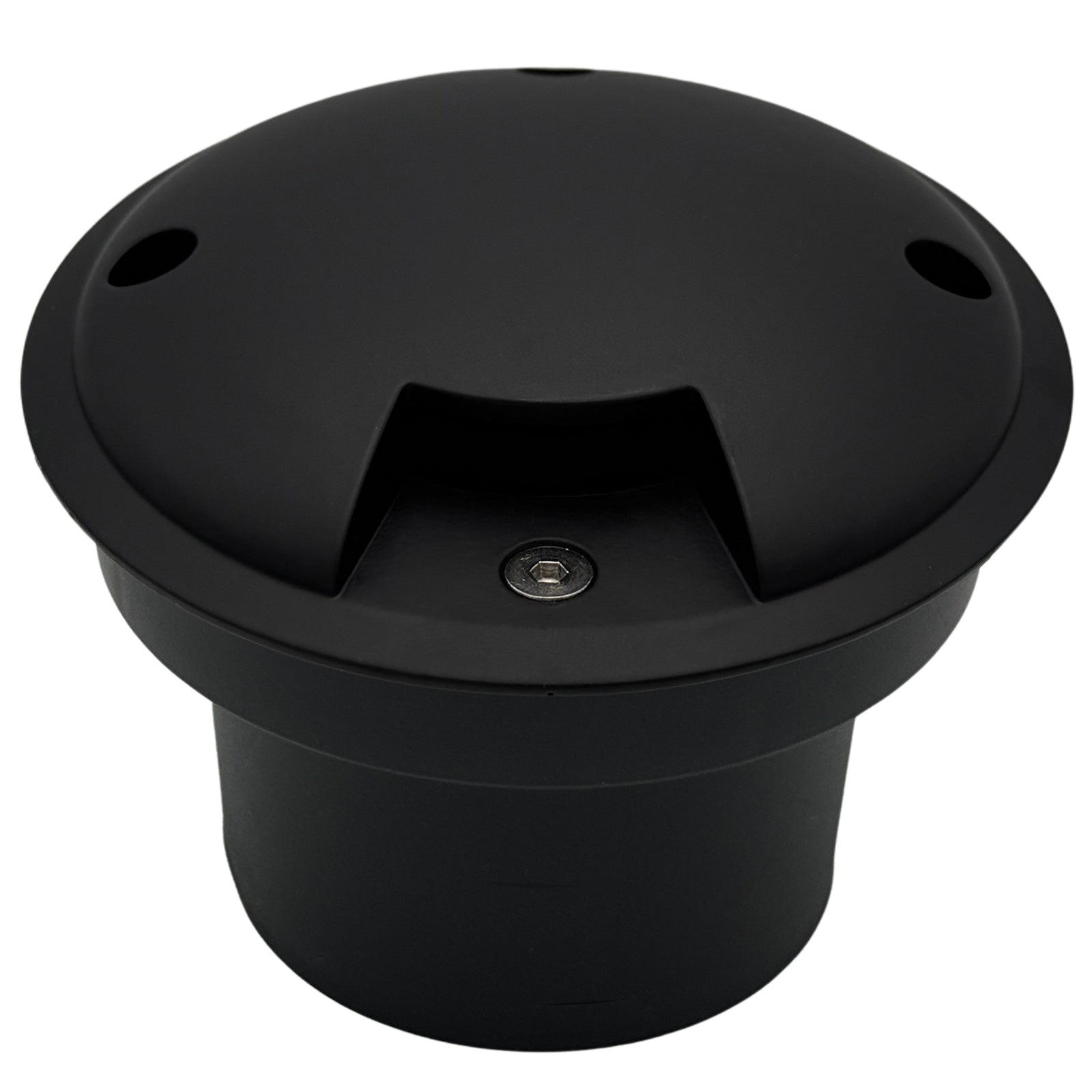 Bodeneinbauleuchte Tierra IP67 flach Schwarz rund 1-flammig seitlich ohne LED