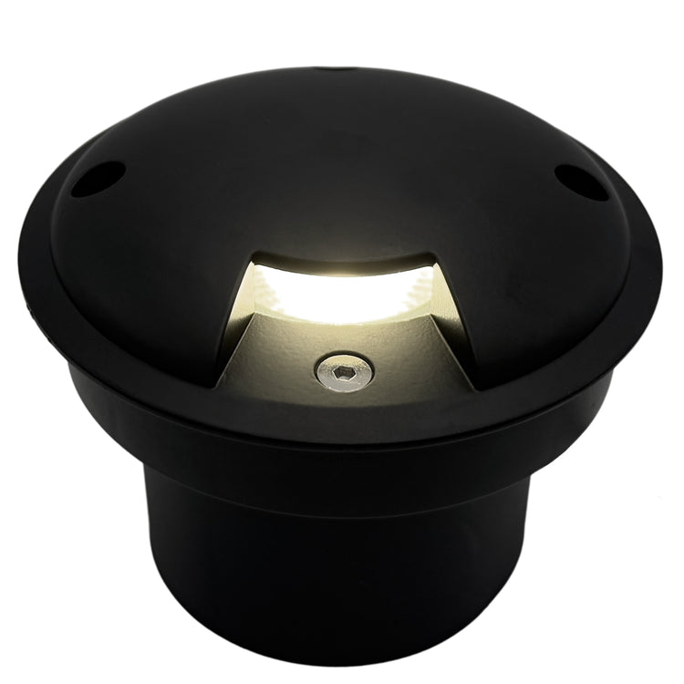 Bodeneinbauleuchte Tierra IP67 flach Schwarz rund 1-flammig seitlich mit Licht 