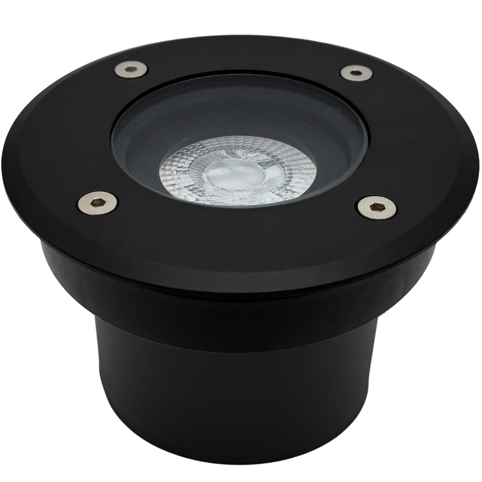 Bodeneinbauleuchte Tierra IP67 flach Schwarz rund 1-flammig mit LED