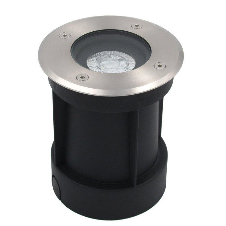 Bodeneinbauleuchte Tierra IP67 230V schwenkbar Edelstahl Silber rund