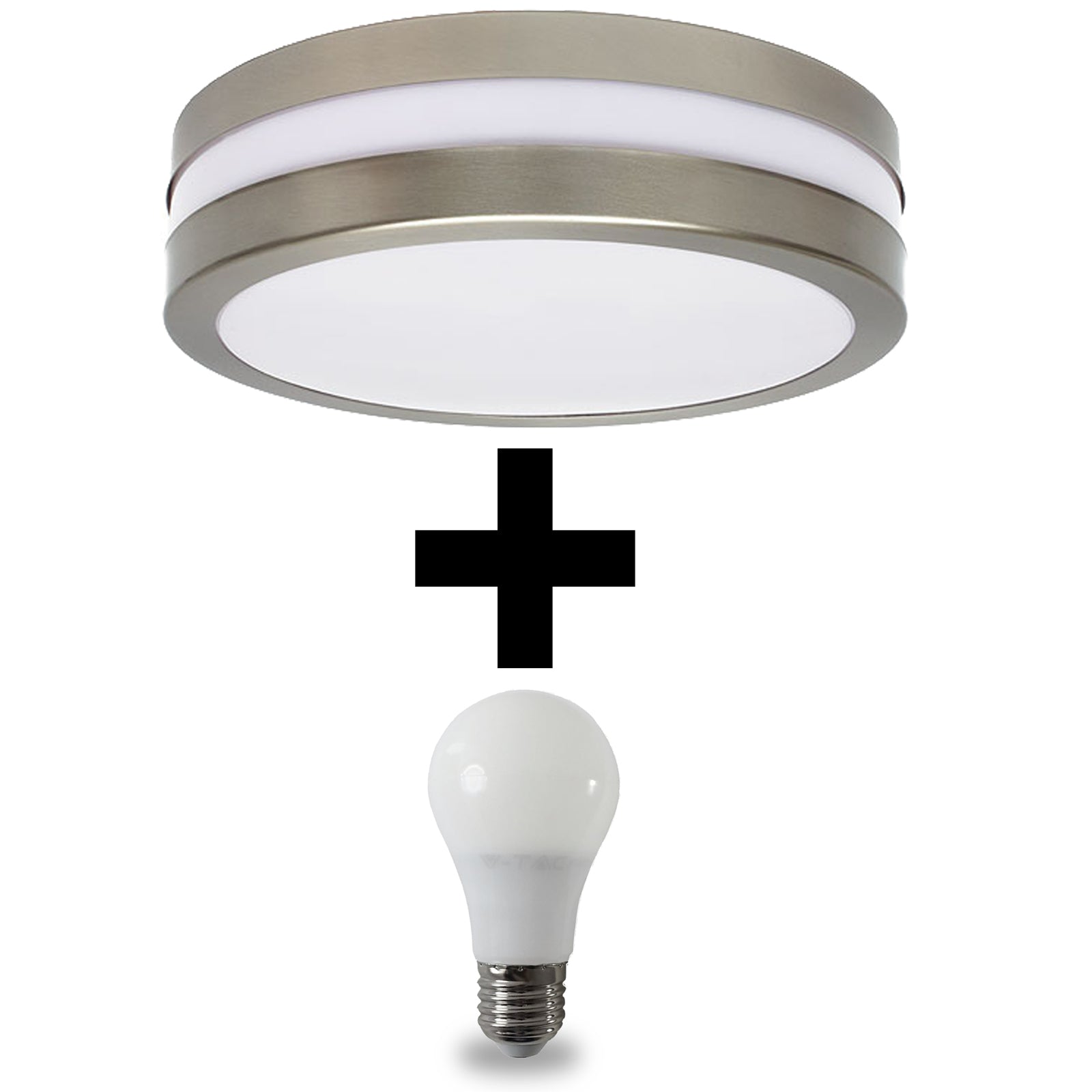 LED IP44 Wandleuchte Deckenleuchte 230V E27 Wandlampe Deckenlampe SAVONA rund inkl. 1 x LED
