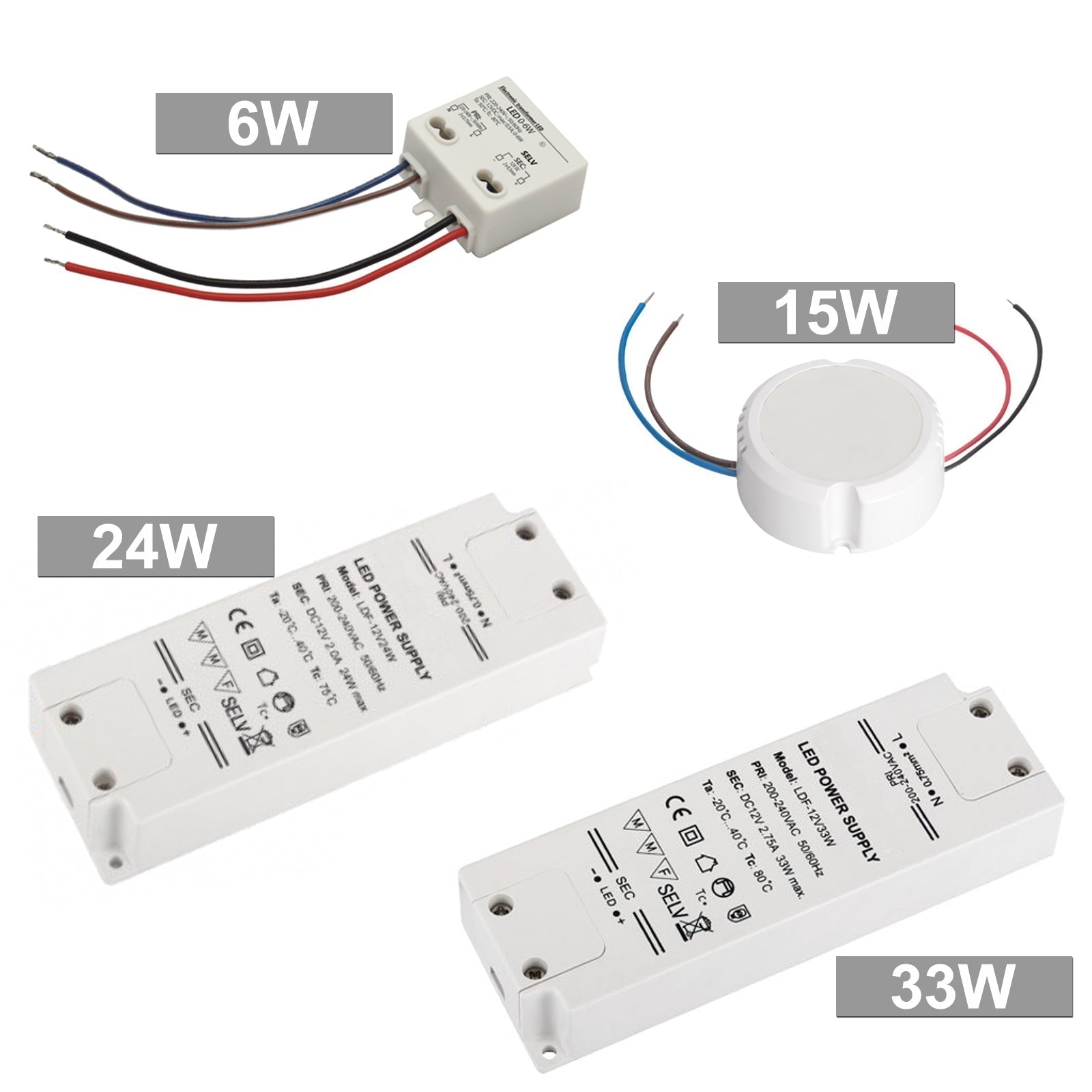 Elektronische LED Trafos 6w - 15w - 24w - 33w