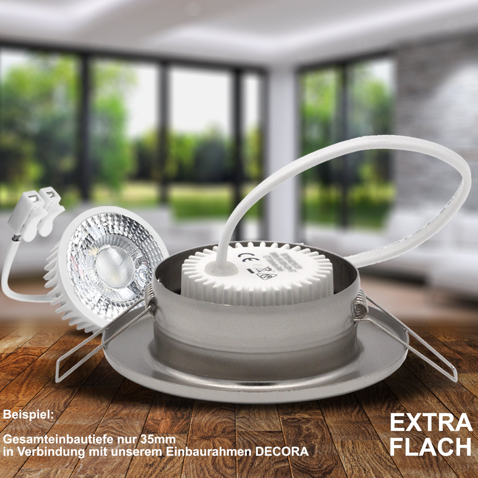 LED Leuchtmittel Modul 5,0W dimmbar 230V MR16 extra flach 50° Abstrahlwinkel 400lm Anwendungsbeispiel