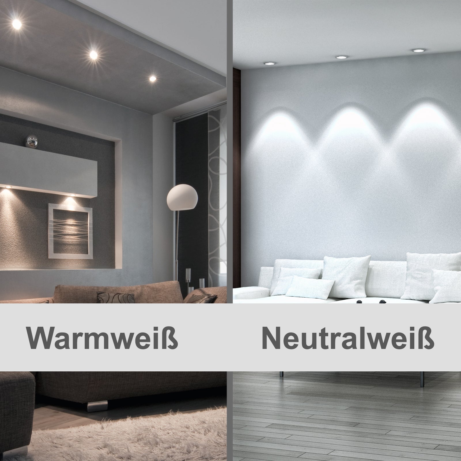 Beispiel für die angebotenen Lichtfarben