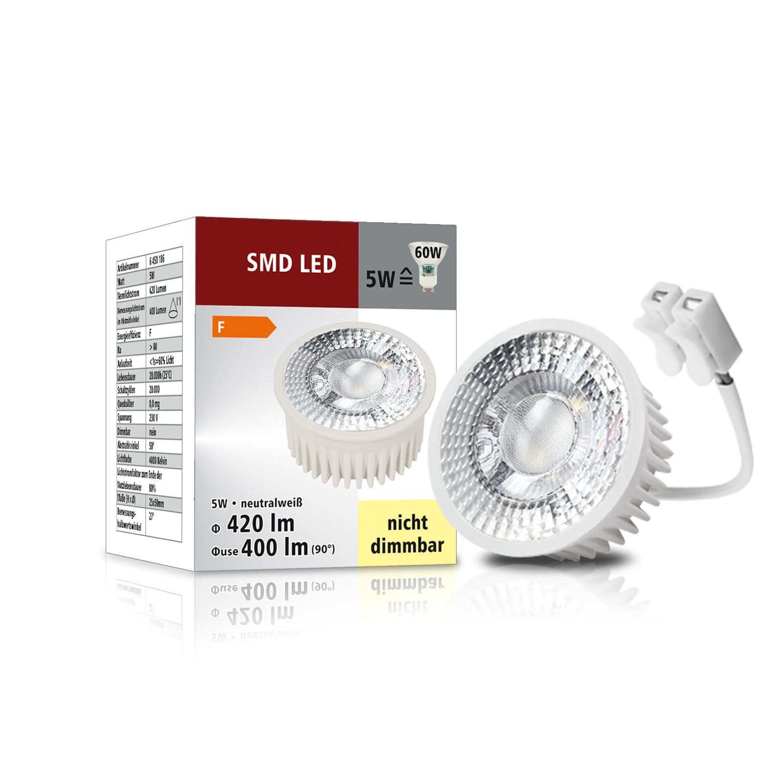 LED Leuchtmittel 230V 5W MR16 Bauform ultra flach Neutralweiß Warmweiß