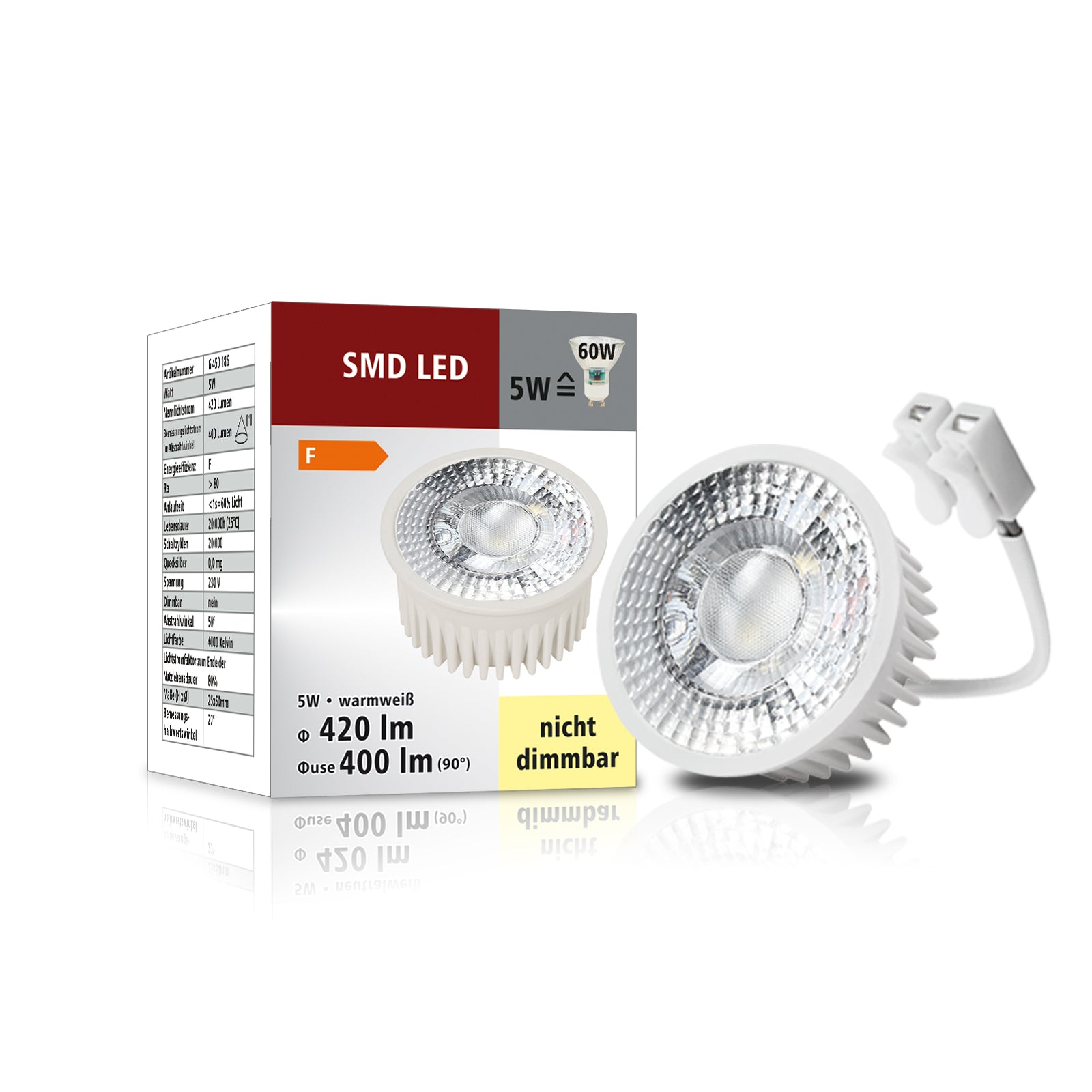 LED Leuchtmittel 230V 5W MR16 Bauform ultra flach Neutralweiß Warmweiß