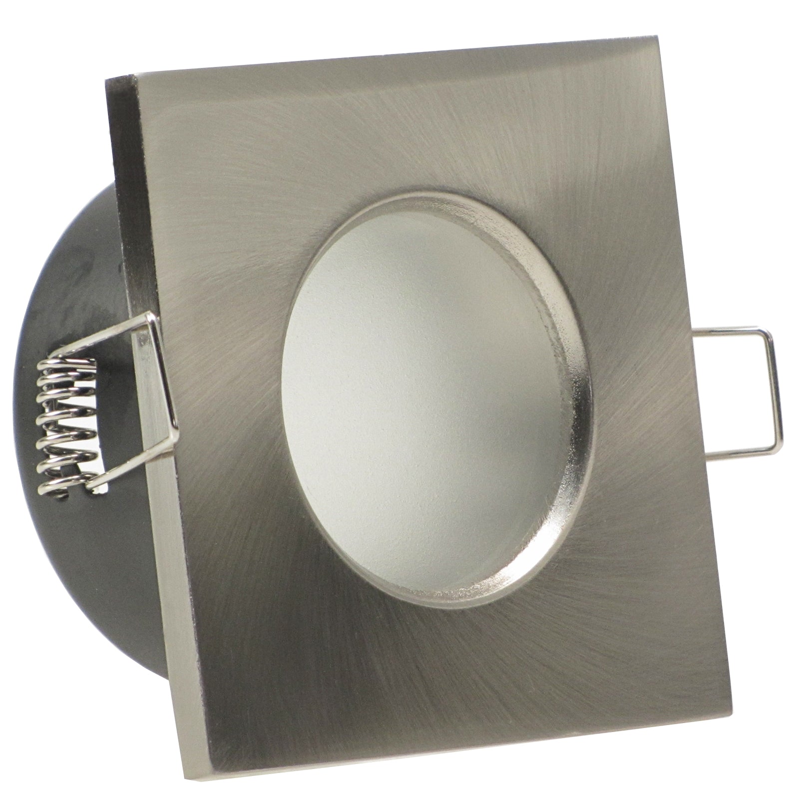LED Bad Einbaustrahler 230V Aqua Base IP65 mit GU10 7W stufenlos dimmbar - Edelstahl gebürstet eckig