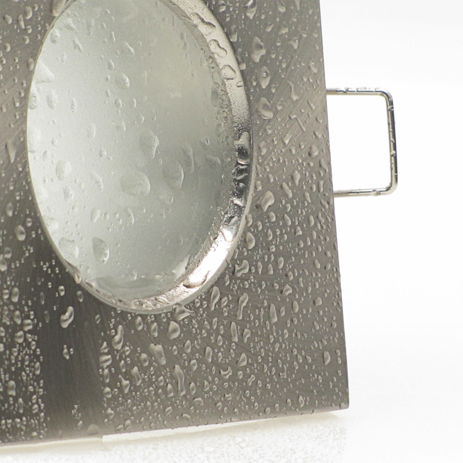 LED Bad Einbaustrahler 230V Aqua Base IP65 für Feuchtraum GU10 4W Spot - Edelstahl gebürstet, eckig