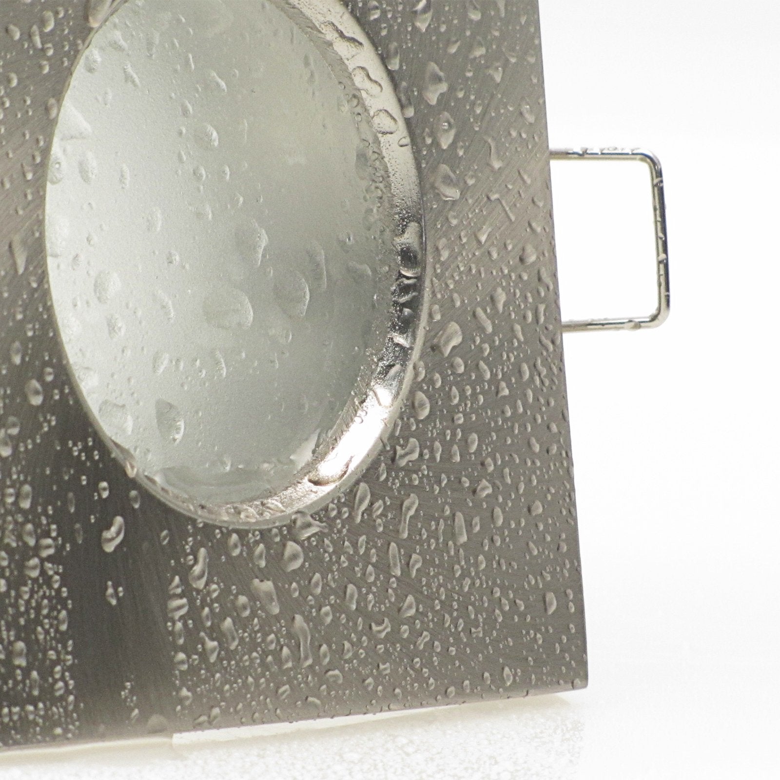 LED Bad Einbaustrahler 230V Aqua Base IP65 für Feuchtraum GU10 6W Spot - Edelstahl gebürstet, eckig