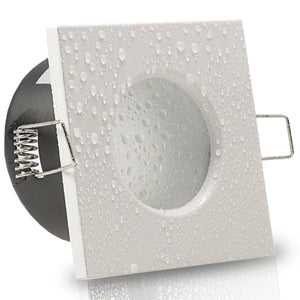 LED Bad Einbaustrahler 230V Aqua Base IP65 für Feuchtraum GU10 6W Spot - Weiß, eckig