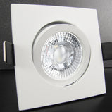 LED Einbaustrahler 230V Bianco mit GU10 7W stufenlos dimmbar - Weiß eckig schwenkbar 