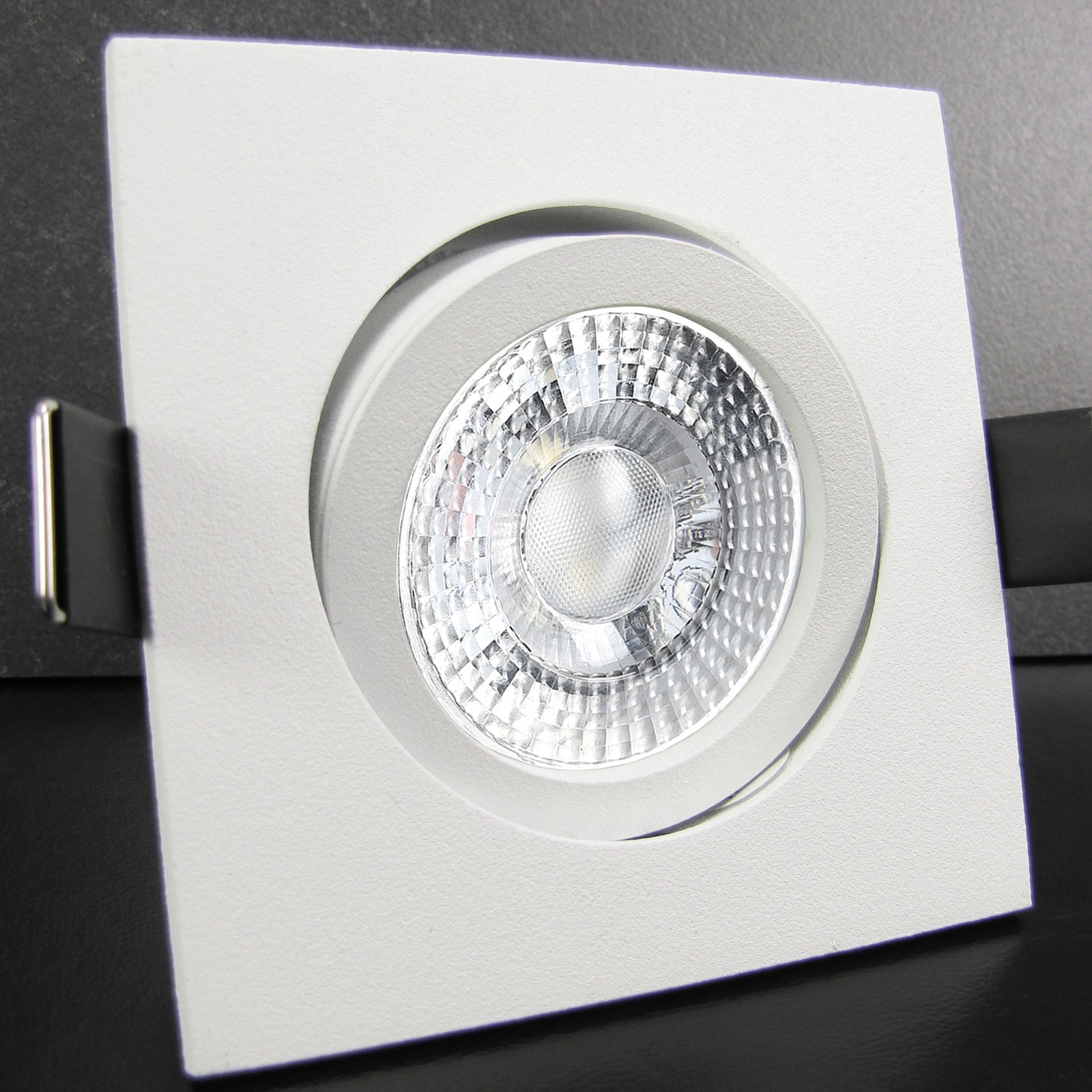 LED Einbaustrahler 230V Bianco inkl. GU10 4W Spot - Weiß, eckig, schwenkbar 