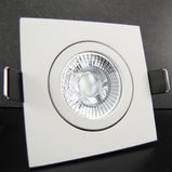 LED Einbaustrahler 230V Bianco extra flach 35 mm 5W dimmbar in 3 Stufen - Weiß eckig