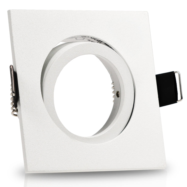 Einbaustrahler für LED Spots GU10 230V und GU5.3 12V- Einbaurahmen Bianco Weiß eckig