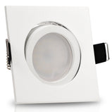 LED Einbaustrahler 230V Bianco extra flach 35 mm 5W stufenlos dimmbar - Weiß eckig