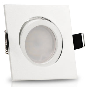 LED Einbaustrahler 230V Bianco inkl. GU10 1,5W Spot - Weiß, eckig, schwenkbar 