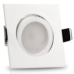 LED Einbaustrahler 230V Bianco inkl. GU10 9W Spot - Weiß, eckig, schwenkbar 