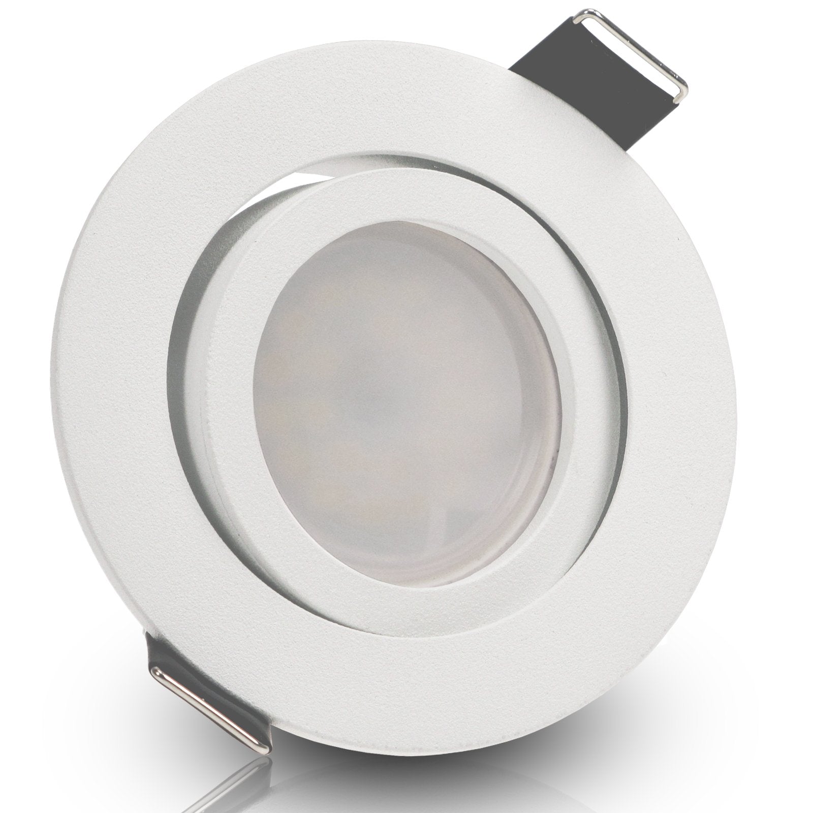 LED Einbaustrahler 230V Bianco inkl. GU10 6W Spot - Weiß, rund, schwenkbar 