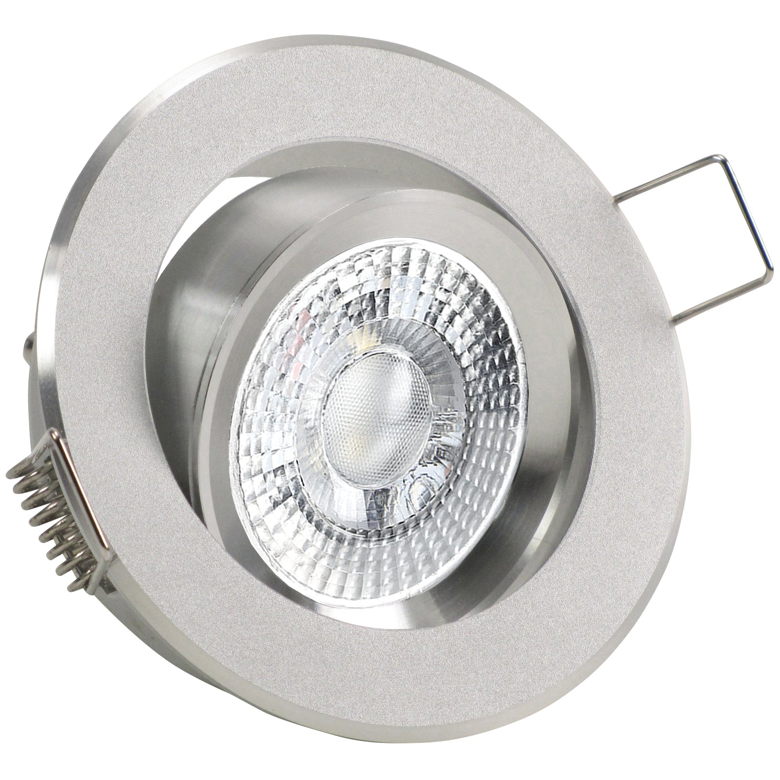 LED Einbaustrahler 230V Binaro inkl. GU10 4W Spot - Alu Silber, rund, schwenkbar 