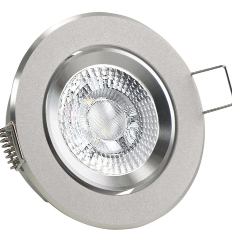 LED Einbaustrahler 230V Binaro inkl. GU10 4W Spot - Alu Silber, rund, schwenkbar 