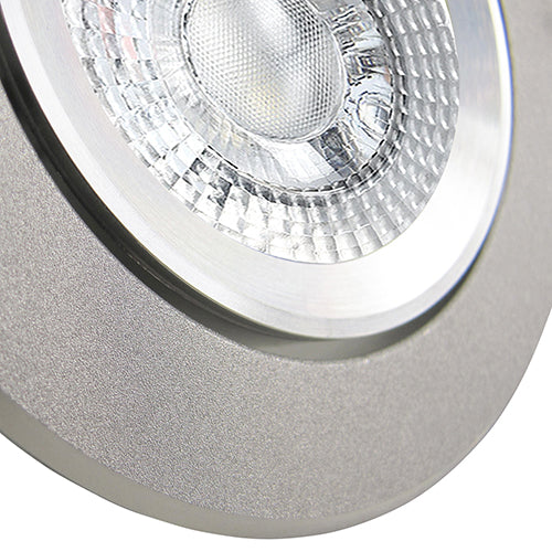 LED Einbaustrahler 230V Binaro inkl. GU10 6W Spot - Silber Alu, rund, schwenkbar 
