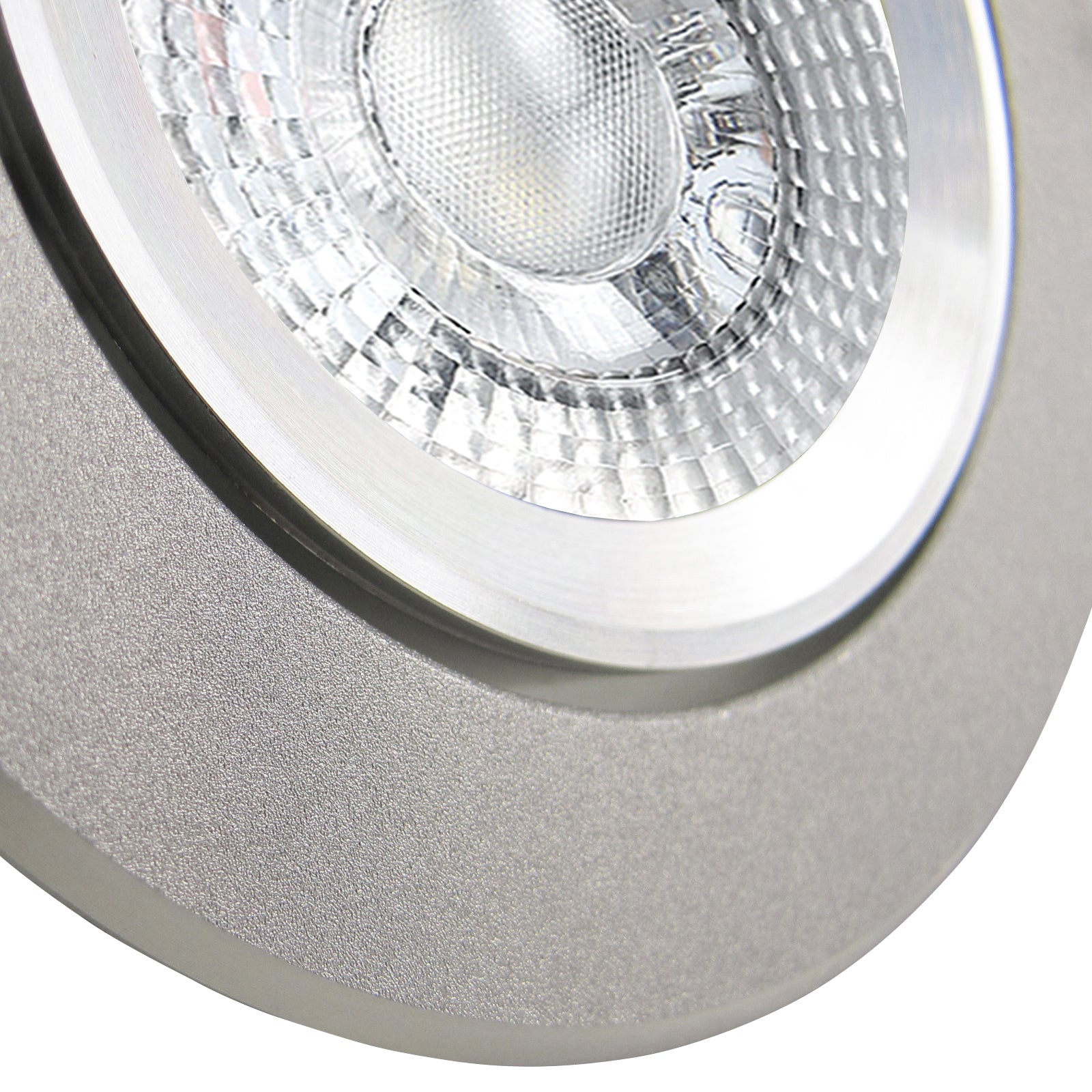 LED Einbaustrahler 230V Binaro extra flach 35 mm 5W dimmbar in 3 Stufen - Alu Silber rund