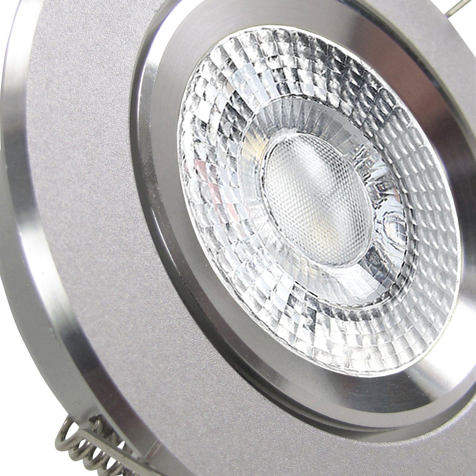 LED Einbaustrahler 230V Binaro inkl. GU10 4W Spot - Alu Silber, rund, schwenkbar 