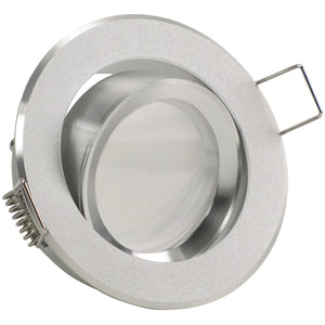LED Einbaustrahler 230V Binaro inkl. GU10 1,5W Spot - Silber Alu, rund, schwenkbar 