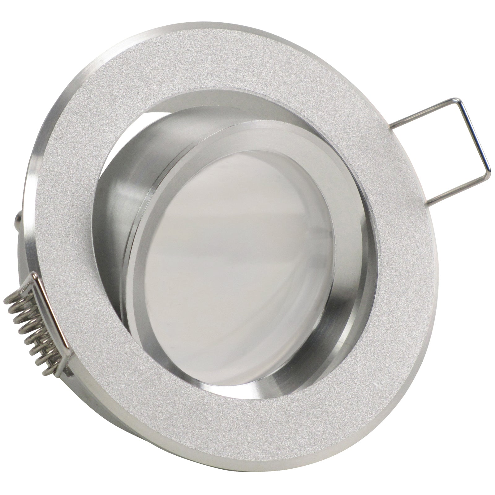 LED Einbaustrahler 230V Binaro extra flach 35 mm 5W stufenlos dimmbar - Alu Silber rund
