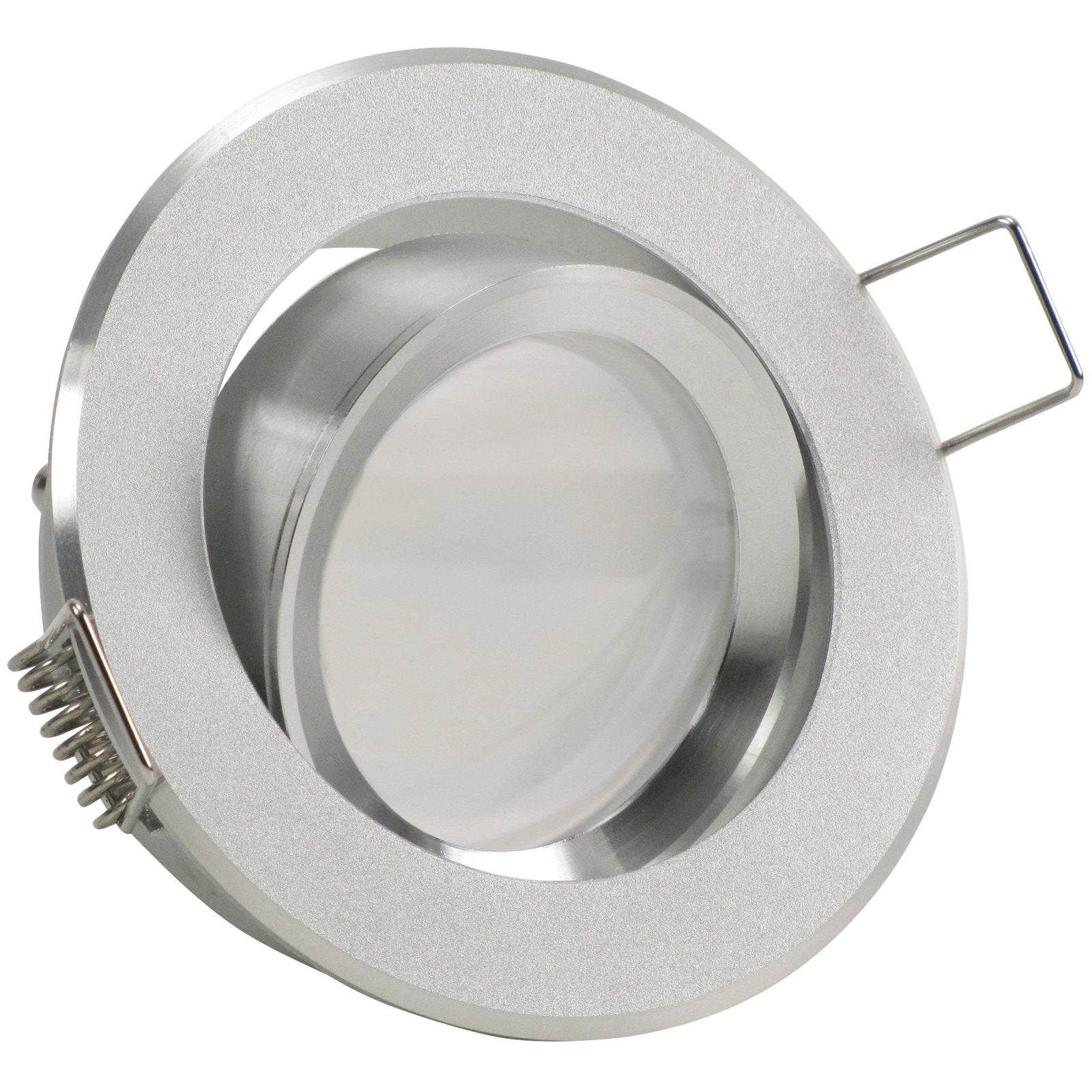 LED Einbaustrahler 230V Binaro inkl. GU10 6W Spot - Silber Alu, rund, schwenkbar 