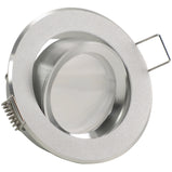 Einbaustrahler für LED Spots GU10 230V und GU5.3 12V- Einbaurahmen Binaro Alu Silber rund