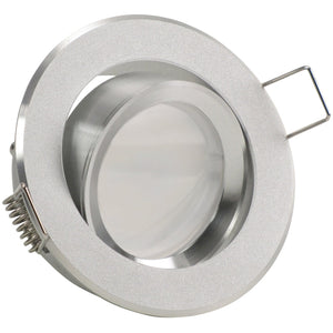 LED Einbaustrahler 230V Binaro inkl. GU10 9W Spot - Silber Alu, rund, schwenkbar 