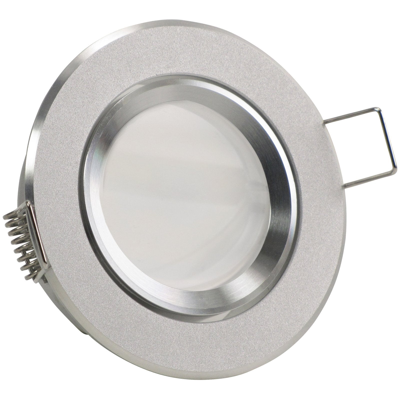 LED Einbaustrahler 230V Binaro inkl. GU10 9W Spot - Silber Alu, rund, schwenkbar 
