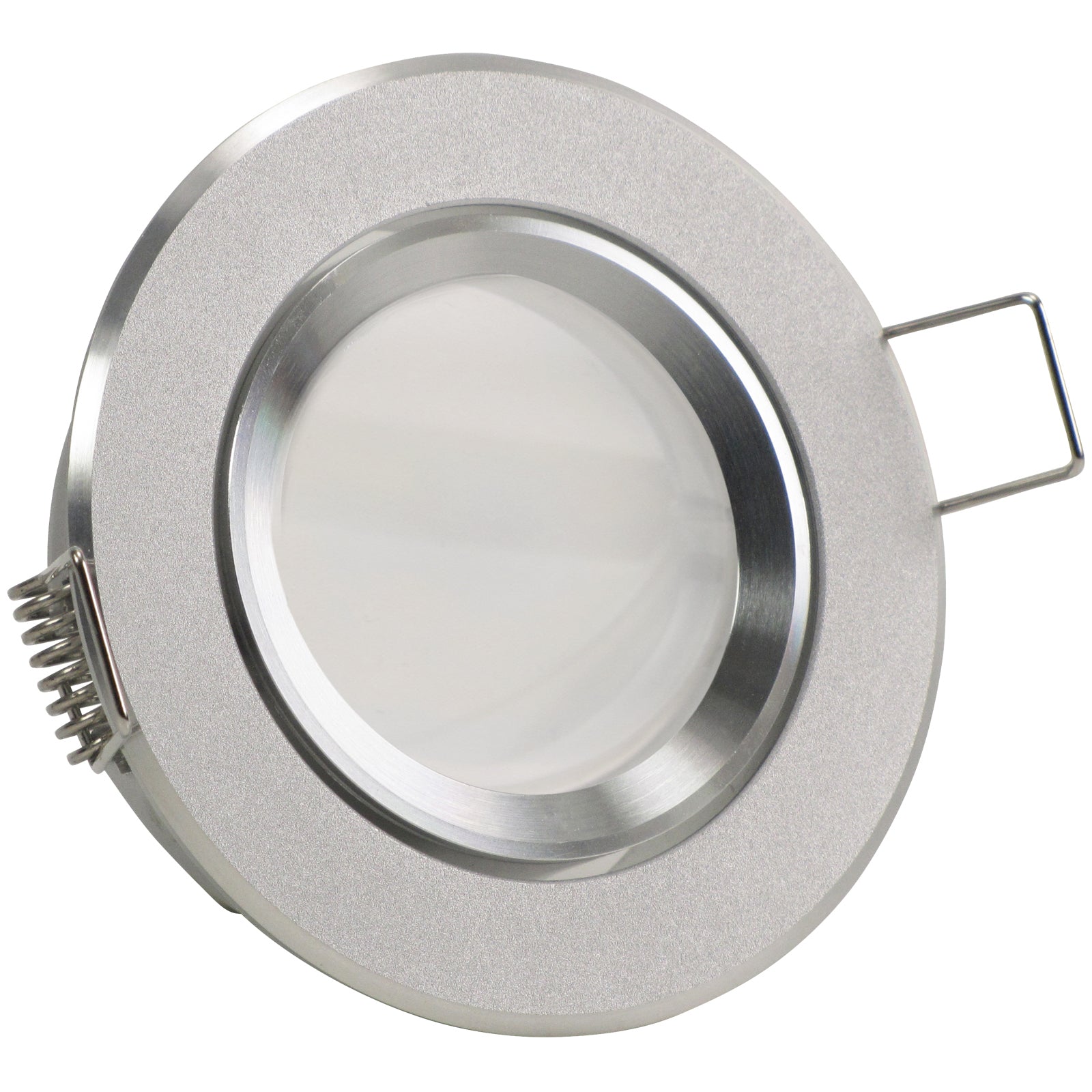 LED Einbaustrahler 230V Binaro extra flach 35 mm 5W stufenlos dimmbar - Alu Silber rund