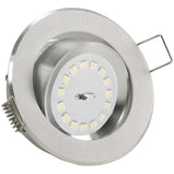 LED Einbaustrahler 230V Binaro GU10 5,5W dimmbar in 3 Stufen - Silber Alu rund schwenkbar 