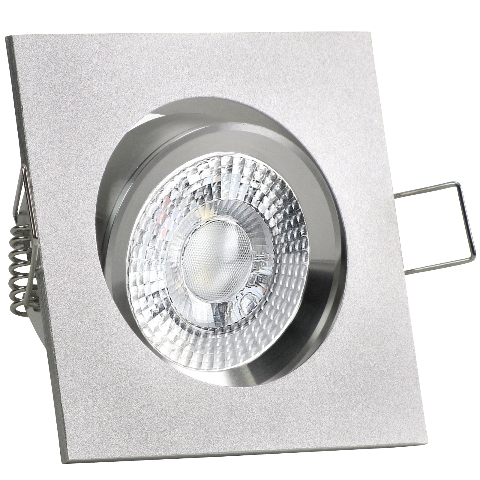LED Einbaustrahler 230V Canto inkl. GU10 4W Spot - Alu Silber, eckig, schwenkbar 
