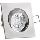LED Einbaustrahler 230V Canto extra flach 35 mm 5W dimmbar in 3 Stufen - Alu Silber eckig