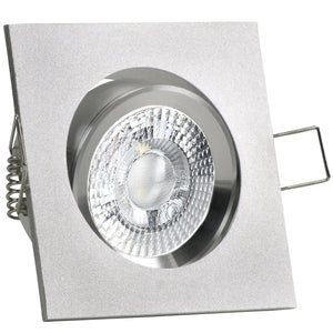 LED Einbaustrahler 230V Canto extra flach 35 mm 5W Spot - Einbauleuchte Alu Silber eckig