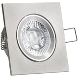 LED Einbaustrahler 230V Canto extra flach 35 mm 5W Spot - Einbauleuchte Alu Silber eckig