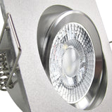 LED Einbaustrahler 230V Canto extra flach 35 mm 5W dimmbar in 3 Stufen - Alu Silber eckig