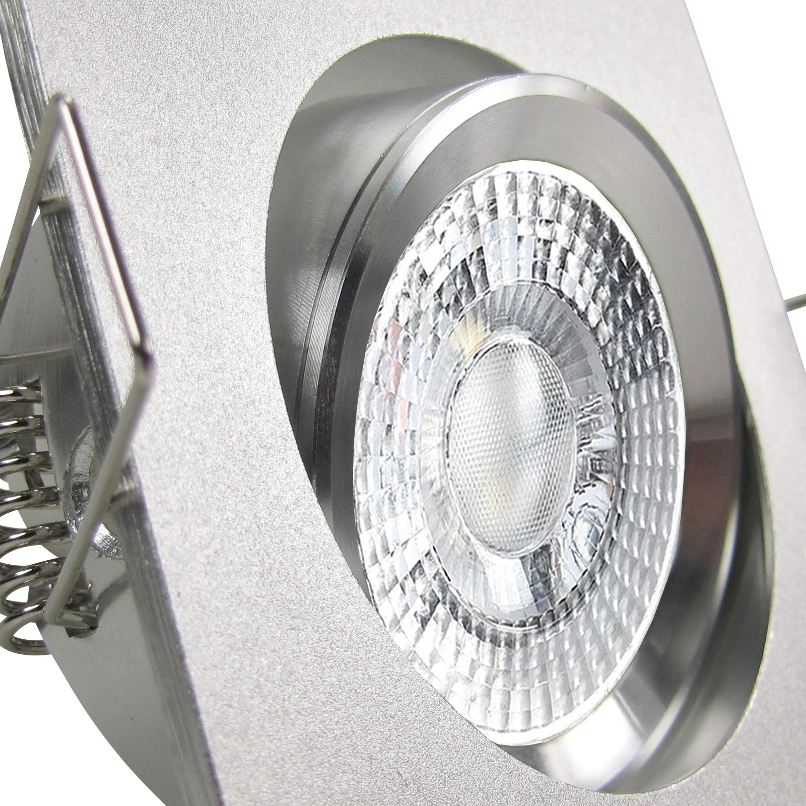 LED Einbaustrahler 230V Canto inkl. GU10 4W Spot - Alu Silber, eckig, schwenkbar 