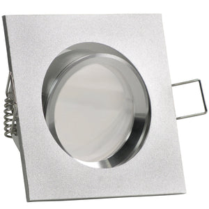 LED Einbaustrahler 230V Canto extra flach 35 mm 5W stufenlos dimmbar - Alu Silber eckig