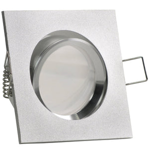 LED Einbaustrahler 230V Canto inkl. GU10 9W Spot - Silber Alu, eckig, schwenkbar 