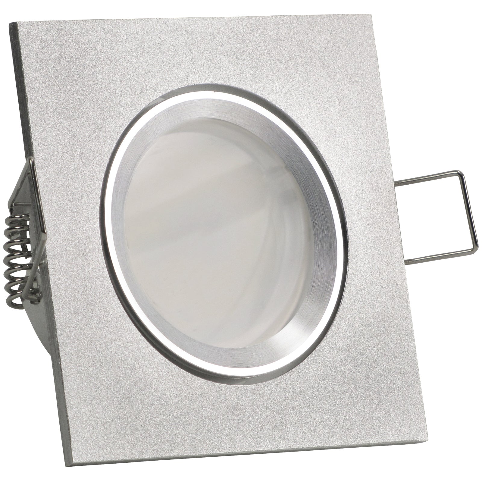 LED Einbaustrahler 230V Canto inkl. GU10 1,5W Spot - Silber Alu, eckig, schwenkbar 