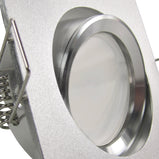 LED Einbaustrahler 230V Canto inkl. GU10 9W Spot - Silber Alu, eckig, schwenkbar 