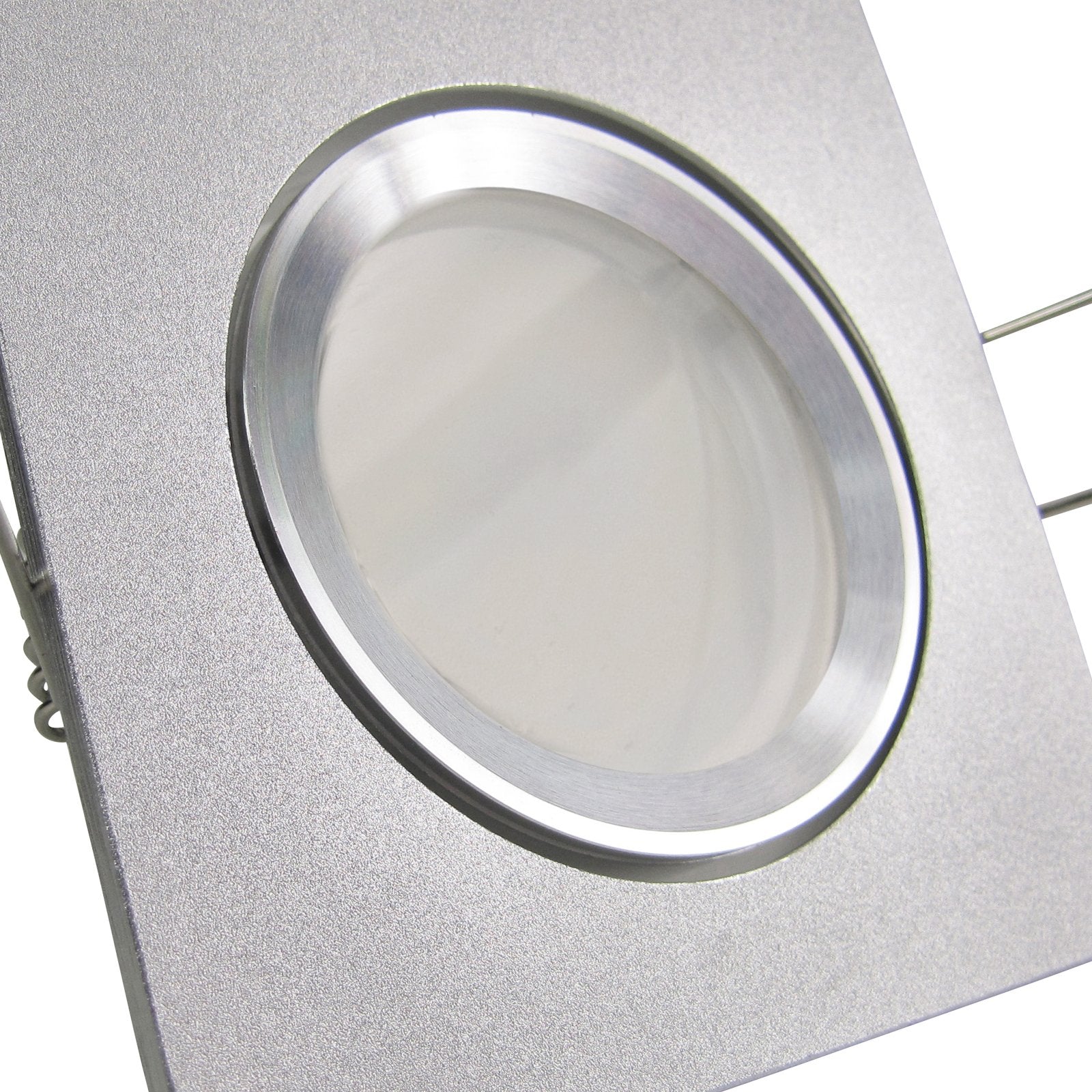 LED Einbaustrahler 230V Canto inkl. GU10 6W Spot - Silber Alu, eckig, schwenkbar 