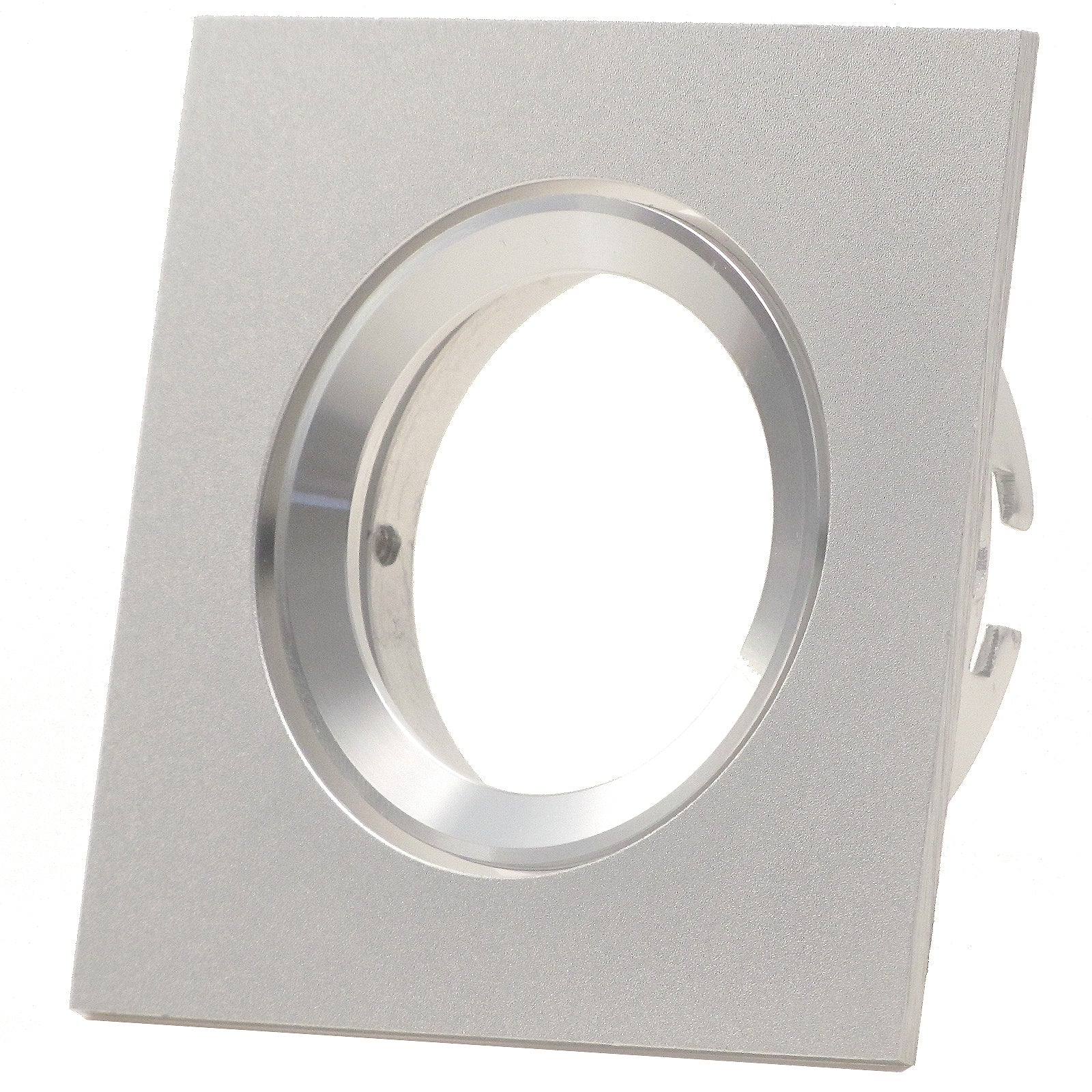 Einbaustrahler für LED Spots GU10 230V und GU5.3 12V- Einbaurahmen Canto Alu Silber eckig