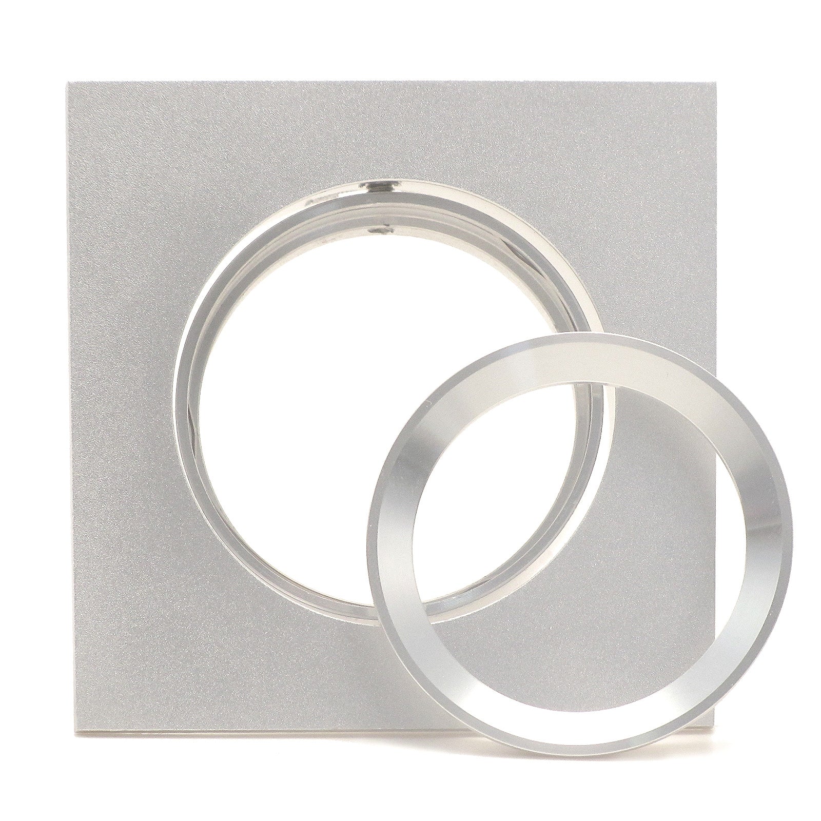 Einbaustrahler für LED Spots GU10 230V und GU5.3 12V- Einbaurahmen Canto Alu Silber eckig