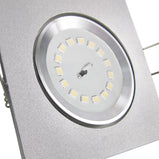 LED Einbaustrahler 230V Canto GU10 5,5W dimmbar in 3 Stufen - Silber Alu eckig schwenkbar 