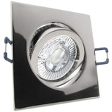 LED Einbaustrahler 230V Carree extra flach 35 mm 5W dimmbar in 3 Stufen - Chrom glänzend eckig